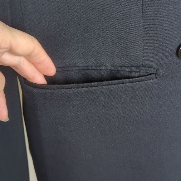 Black Jacket Blazer Double Breasted Wool  Sir for Her Size 8 - Picture 4 of 9